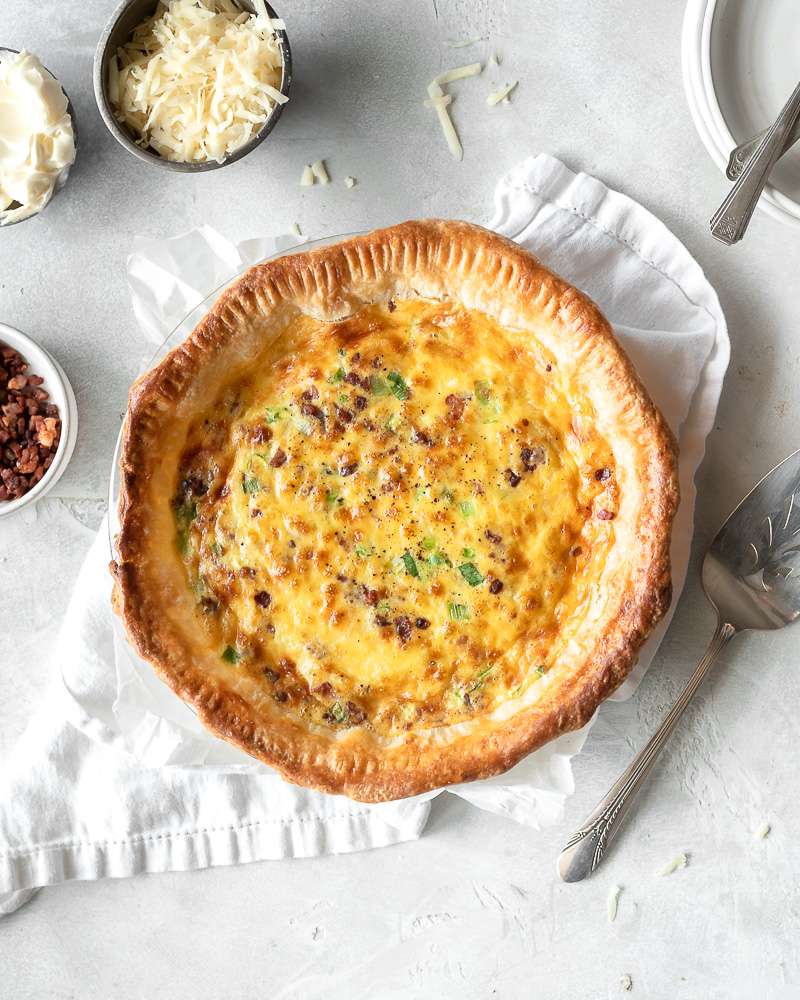 Easy Breakfast Quiche with Pancetta and Cheese