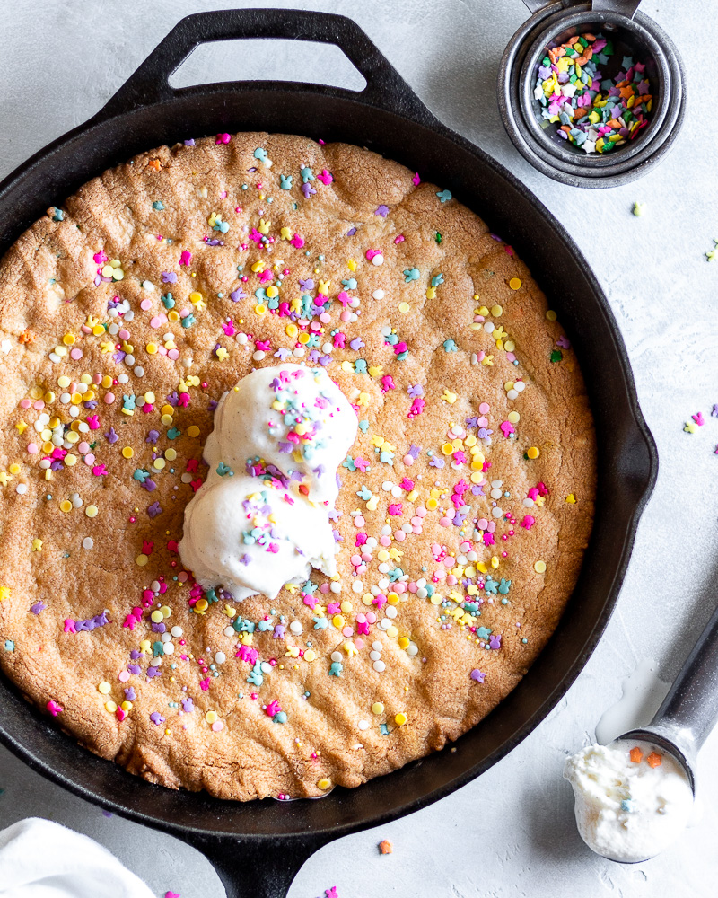 How to Make the Easiest Confetti Skillet Cookie