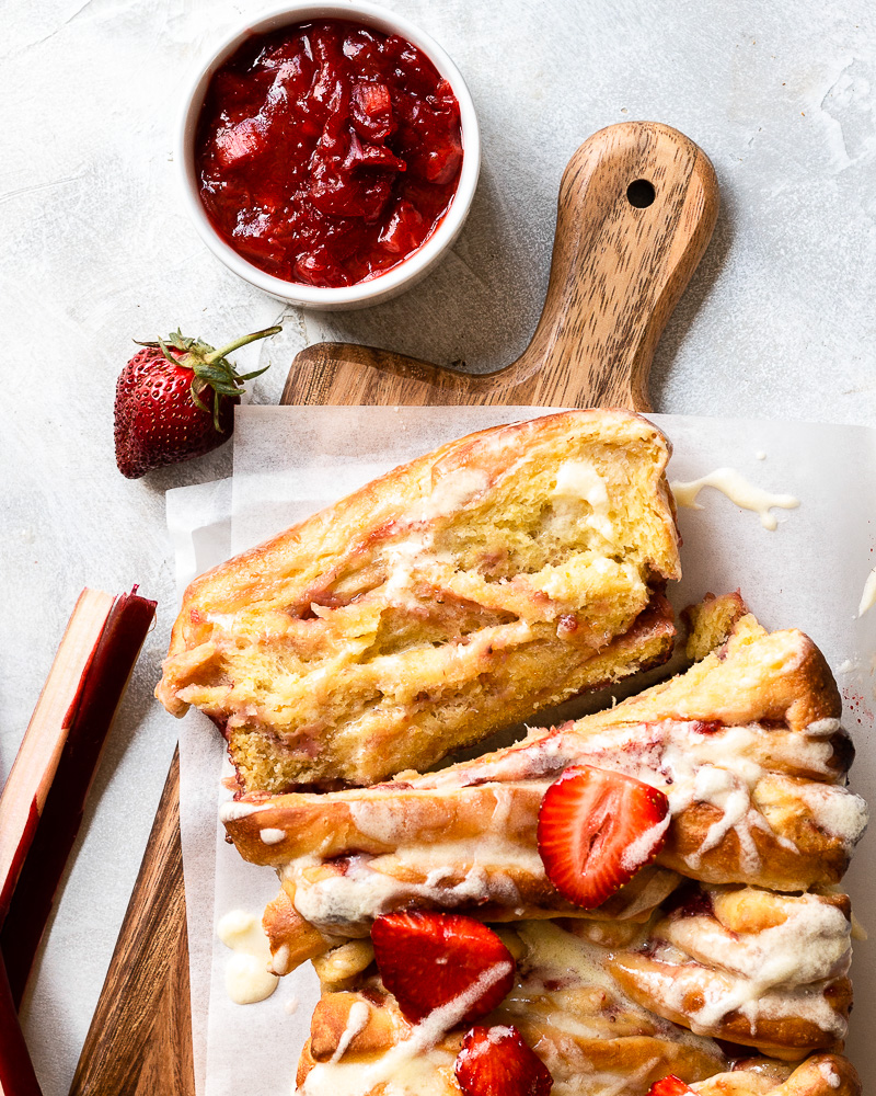Strawberry Pull-Apart Bread with Citrus Drizzle