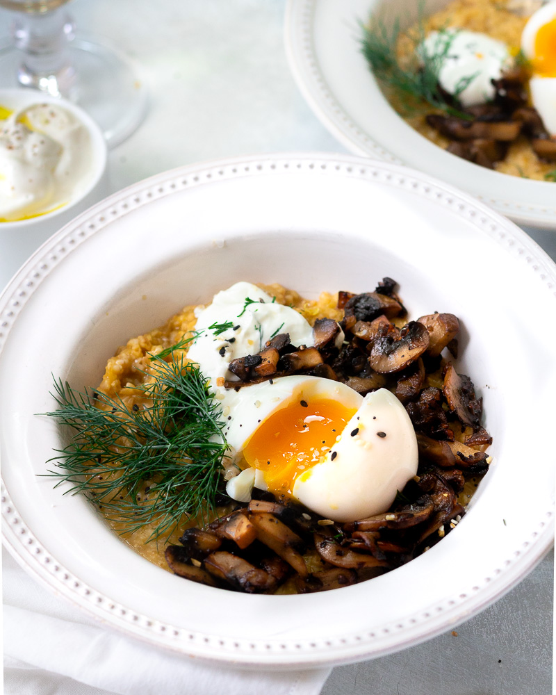 Savory Oatmeal with Crispy Mushrooms