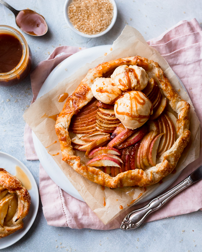 Apple Galette with Salted Caramel Sauce
