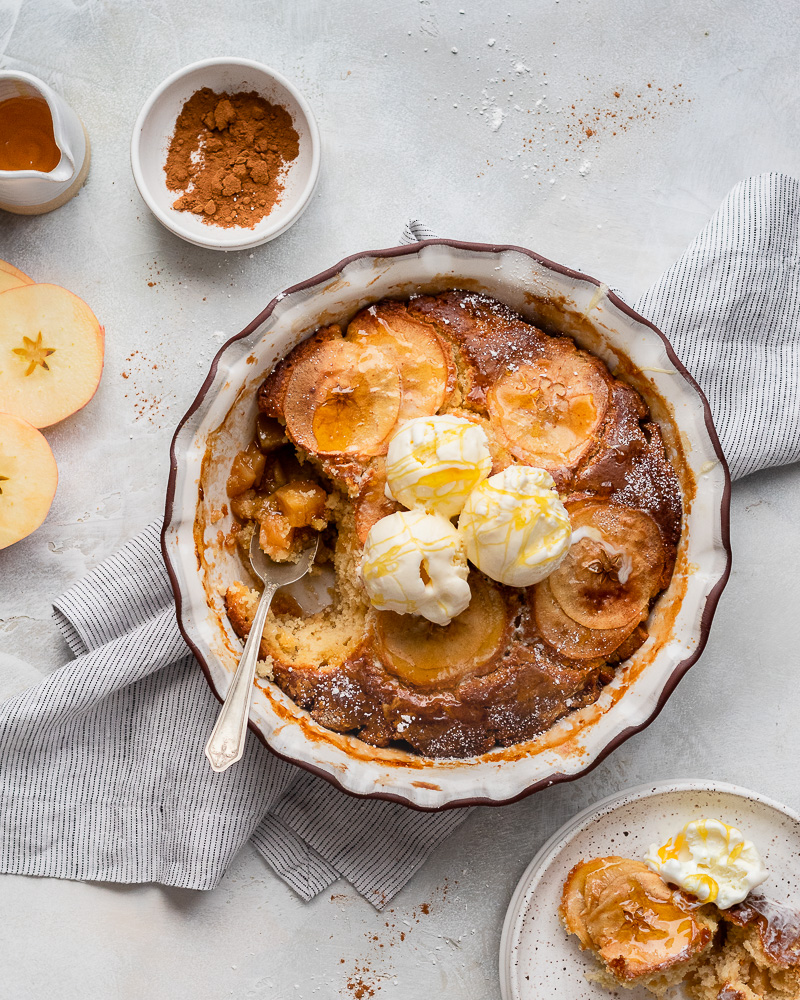 Warm Apple Caramel Pudding Cake