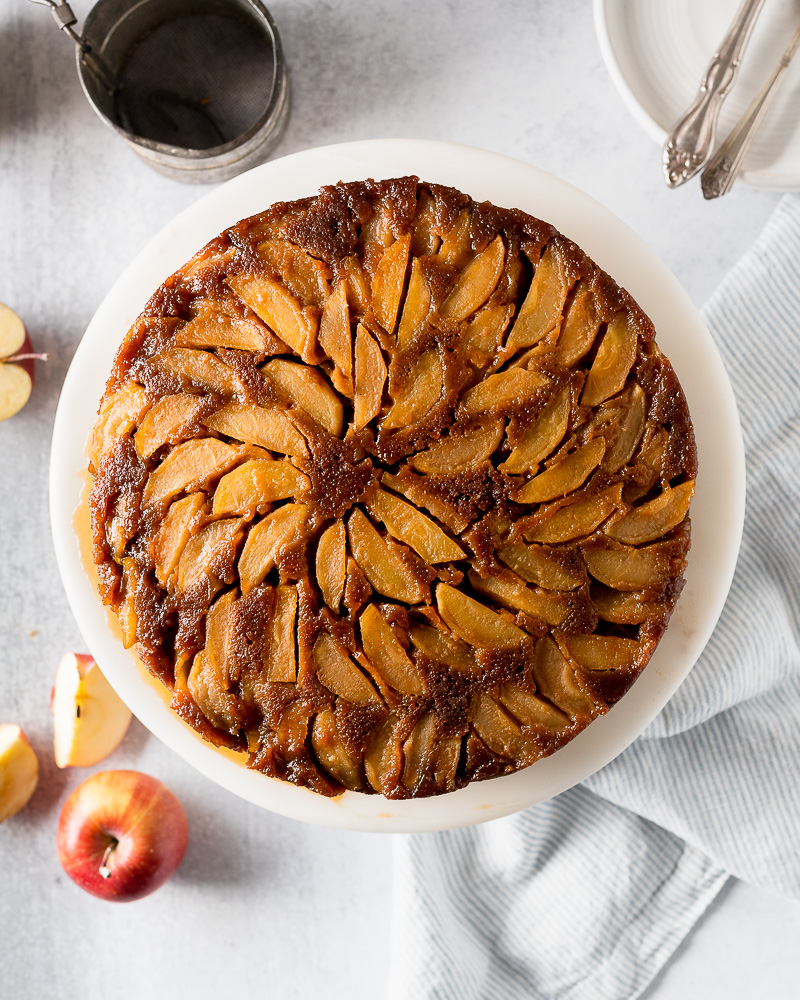 Rustic Gingerbread Apple Upside Down Cake
