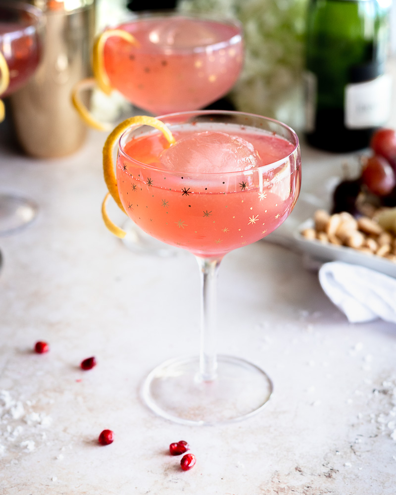 Pomegranate, Gin & Champagne Cocktail