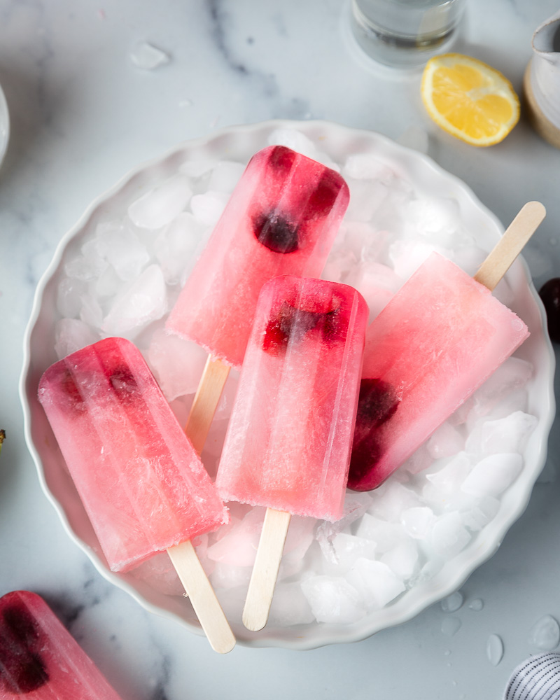 Boozy Frozen Tom Collins Popsicles