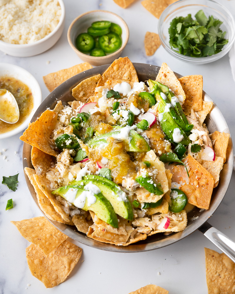 Salsa Verde Nachos with Shredded Chicken