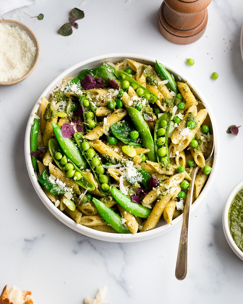 Penne Pasta with Peas and Pesto