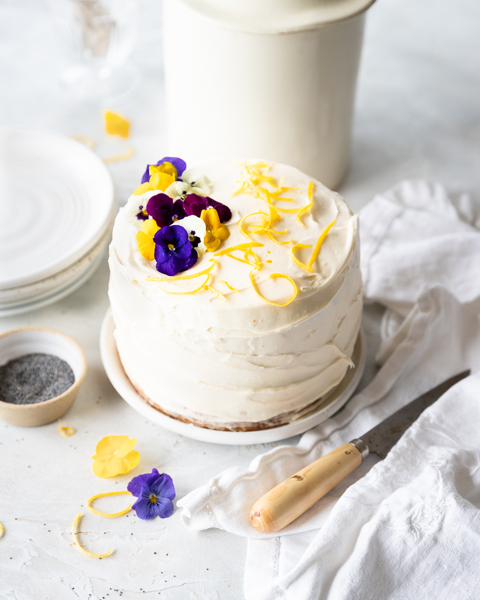 Lemon Poppy Seed Cake with Cream Cheese Frosting